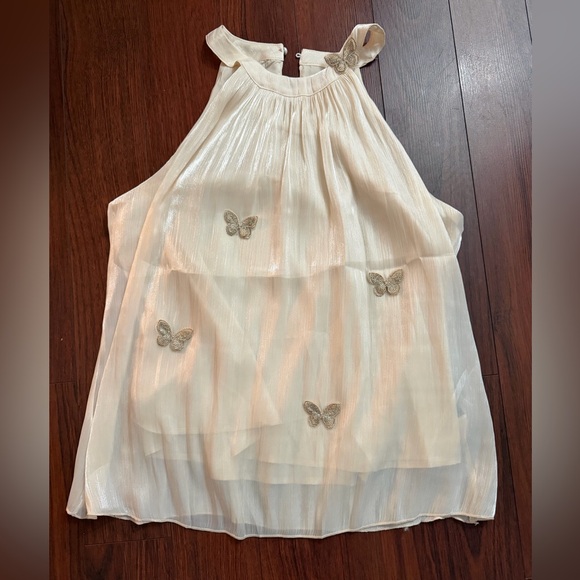 SHEIN Cream Butterfly Top - Picture 2 of 5